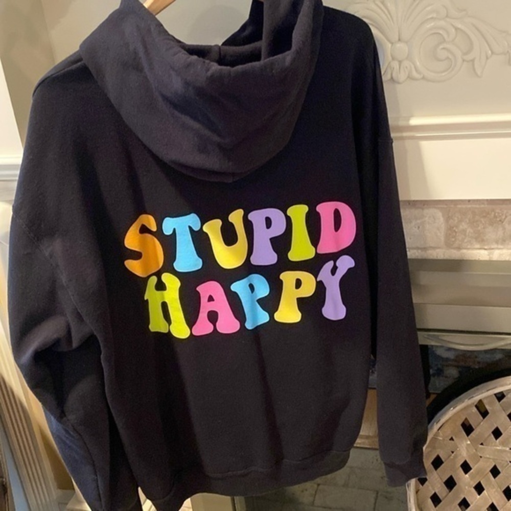 Hangover Hoodie sweatshirt graphic stupid happy large extra large L XL oversized